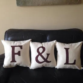 30% OFF Wedding Personalized Gifts, Alphabet Pillows, Newly Wed Gifts, Letter Monogram Pillows, gifts, Couples Gift