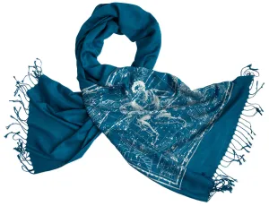 Aquarius & Capricorn Scarf, Zodiac Constellation Bamboo Pashmina