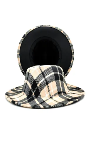 AT403 Check Pattern Style Fashion Fedora Hat