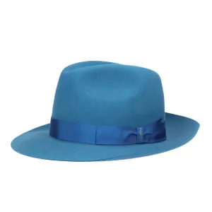 Borsalino Jer in Indigo Large Brim Marengo Felt Fedora Made in Italy