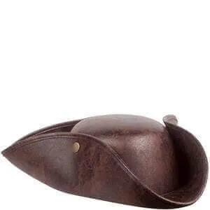 Brown Leatherette Pirate Hat