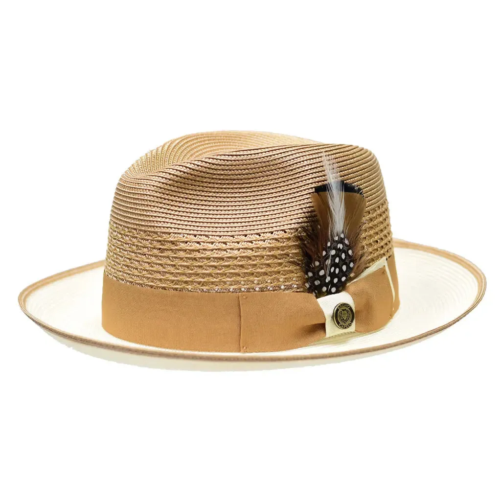 Bruno Capelo Havana Pinch Front Straw Fedora