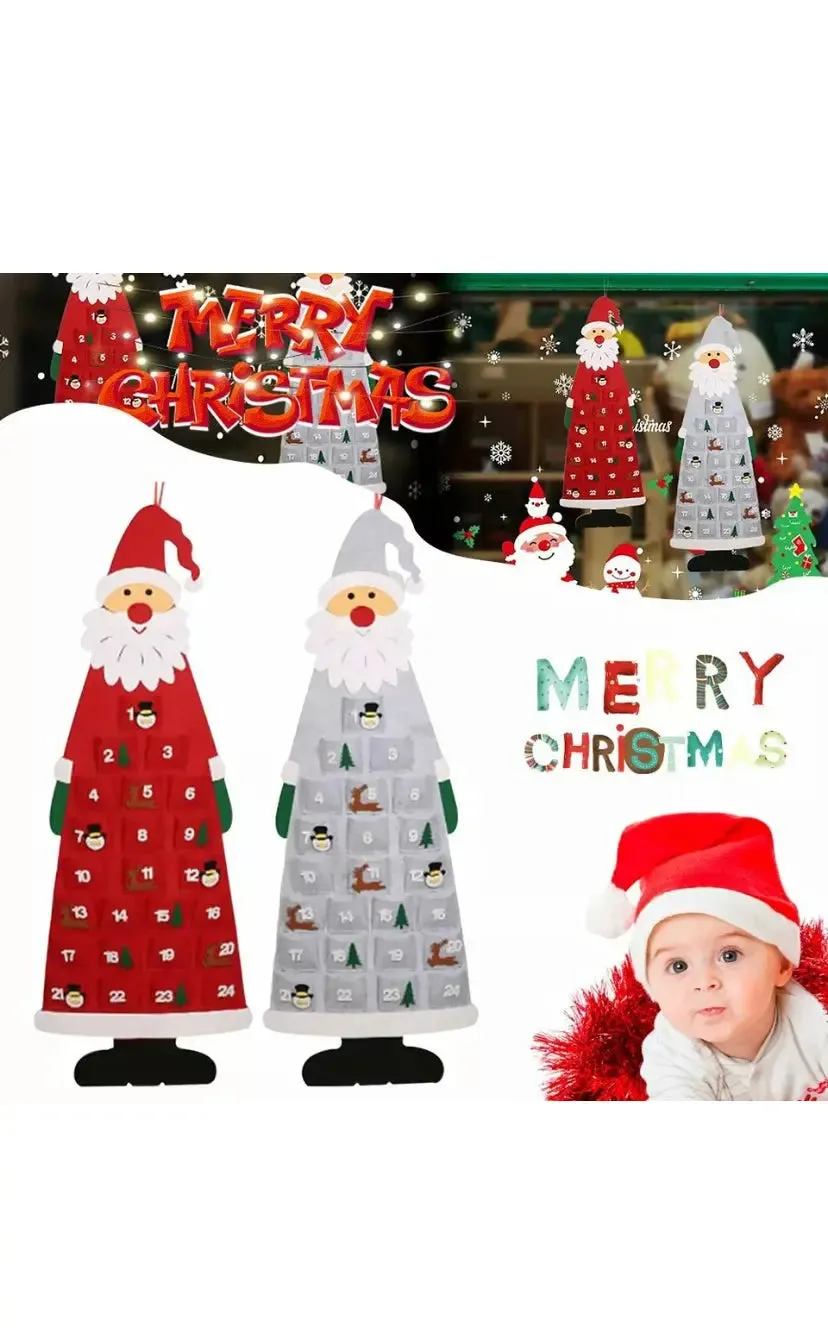 Cheap Large felt Red Santa Advent calendar large 114 cm