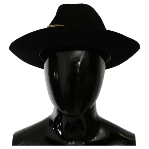 Dolce & Gabbana Elegant Black Lapin Wide Brim Panama Hat