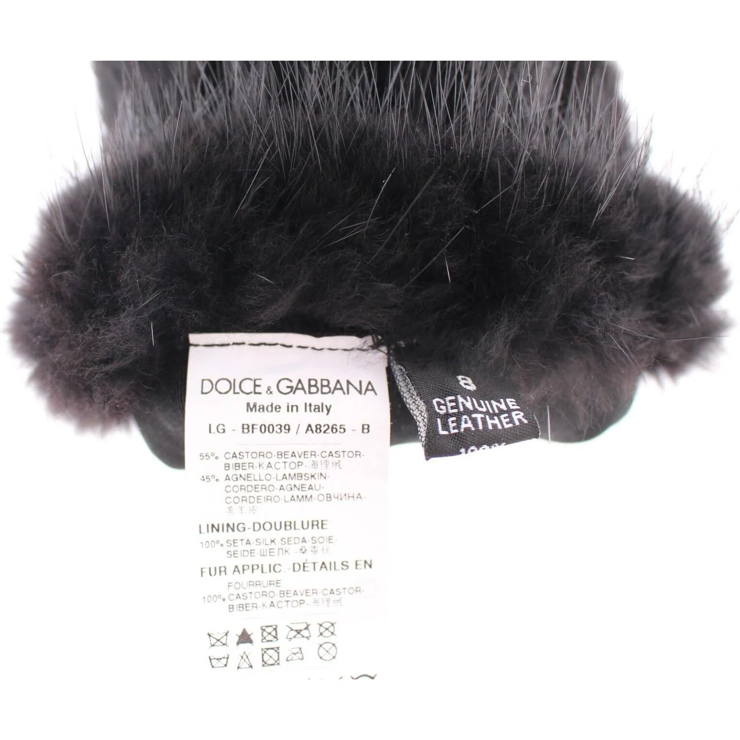 Dolce & Gabbana Elegant Elbow-Length Beaver Fur Gloves