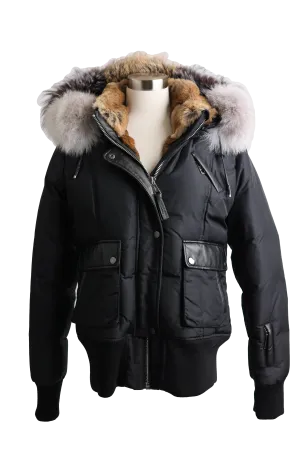 Fur Lined Bomber Jacket W/ Fur Hood