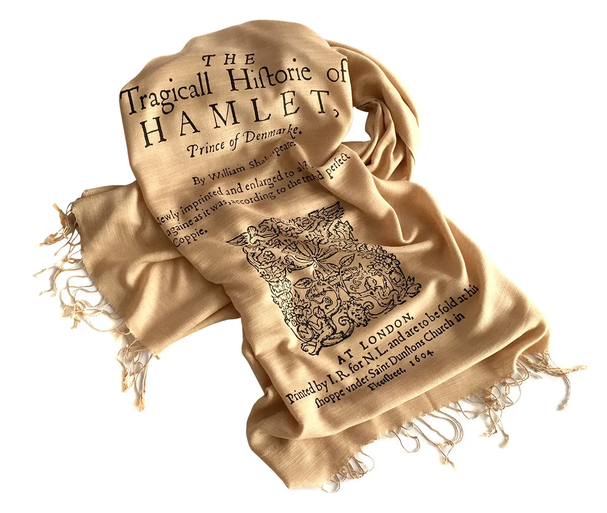 Hamlet Book Scarf. Shakespeare linen-weave pashmina