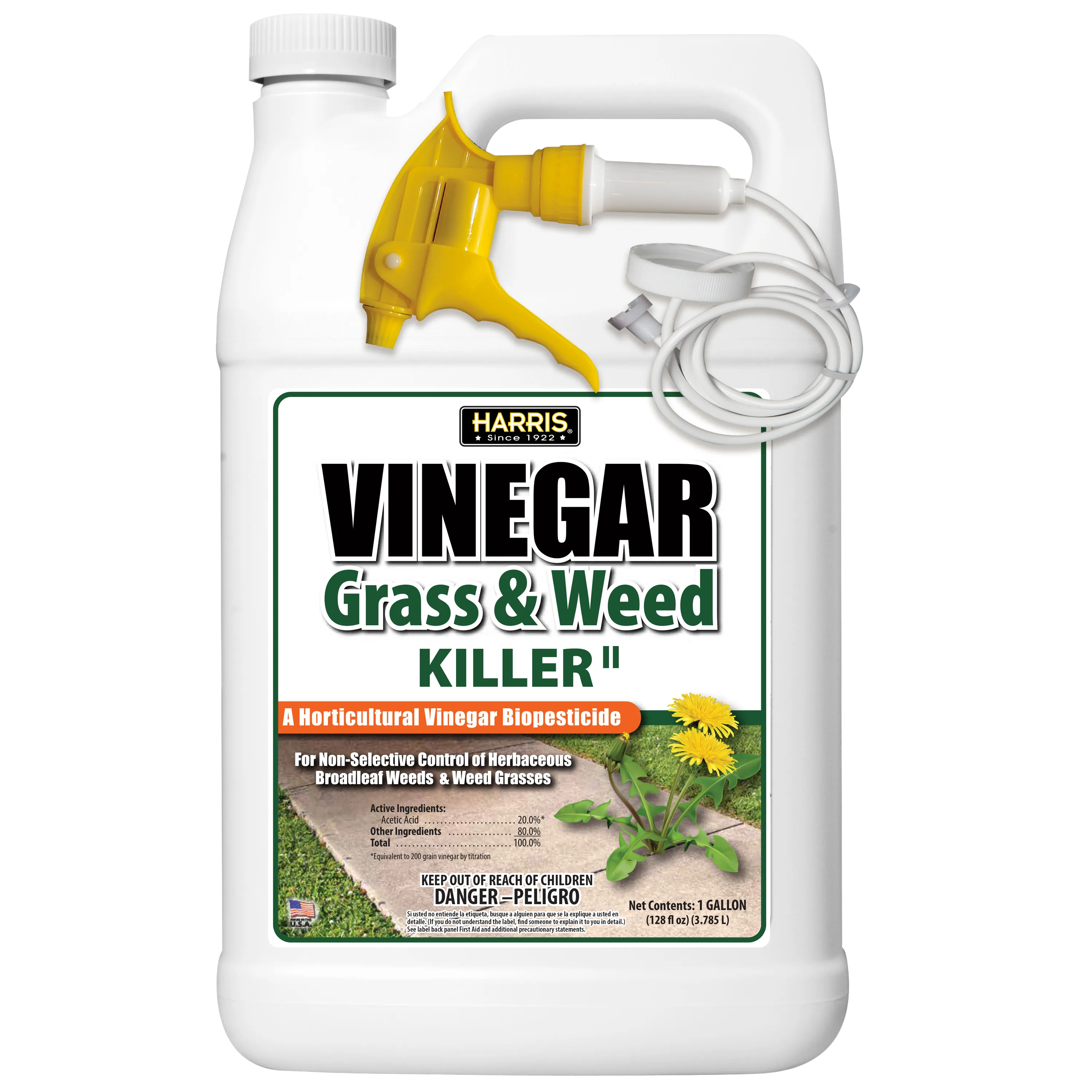 Harris Vinegar Weed Killer, 1 Gallon with Sprayer