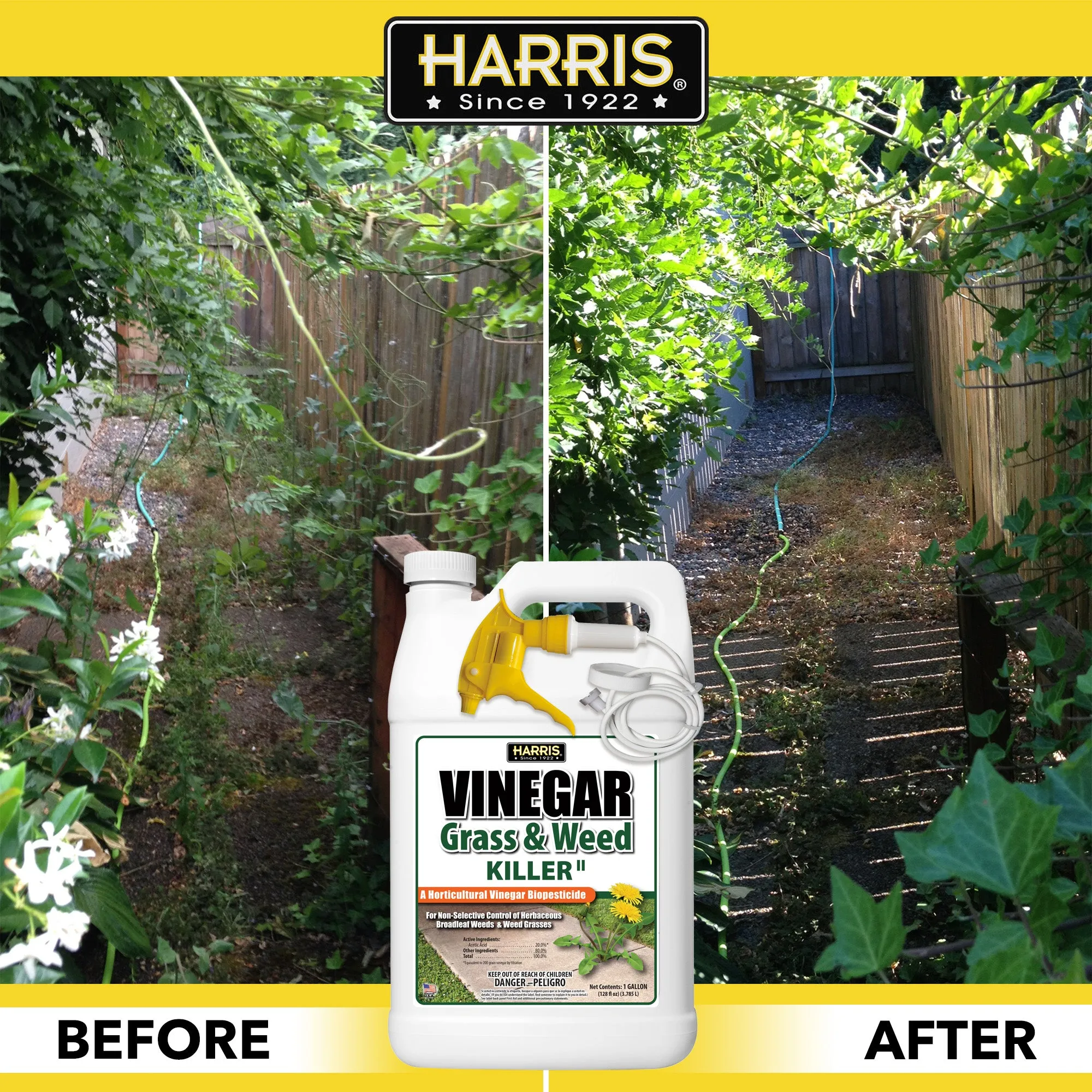 Harris Vinegar Weed Killer, 1 Gallon with Sprayer