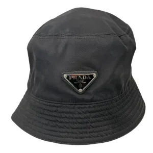 Men's Plaque Logo Bucket Hat Black Size M