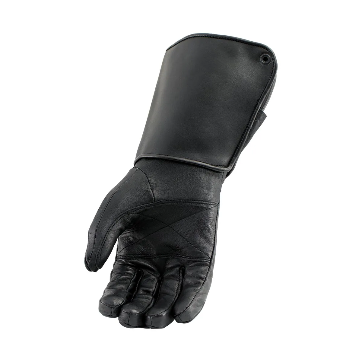 Milwaukee Leather SH262 Men's Black Leather ‘Long Cuff’ Gauntlet