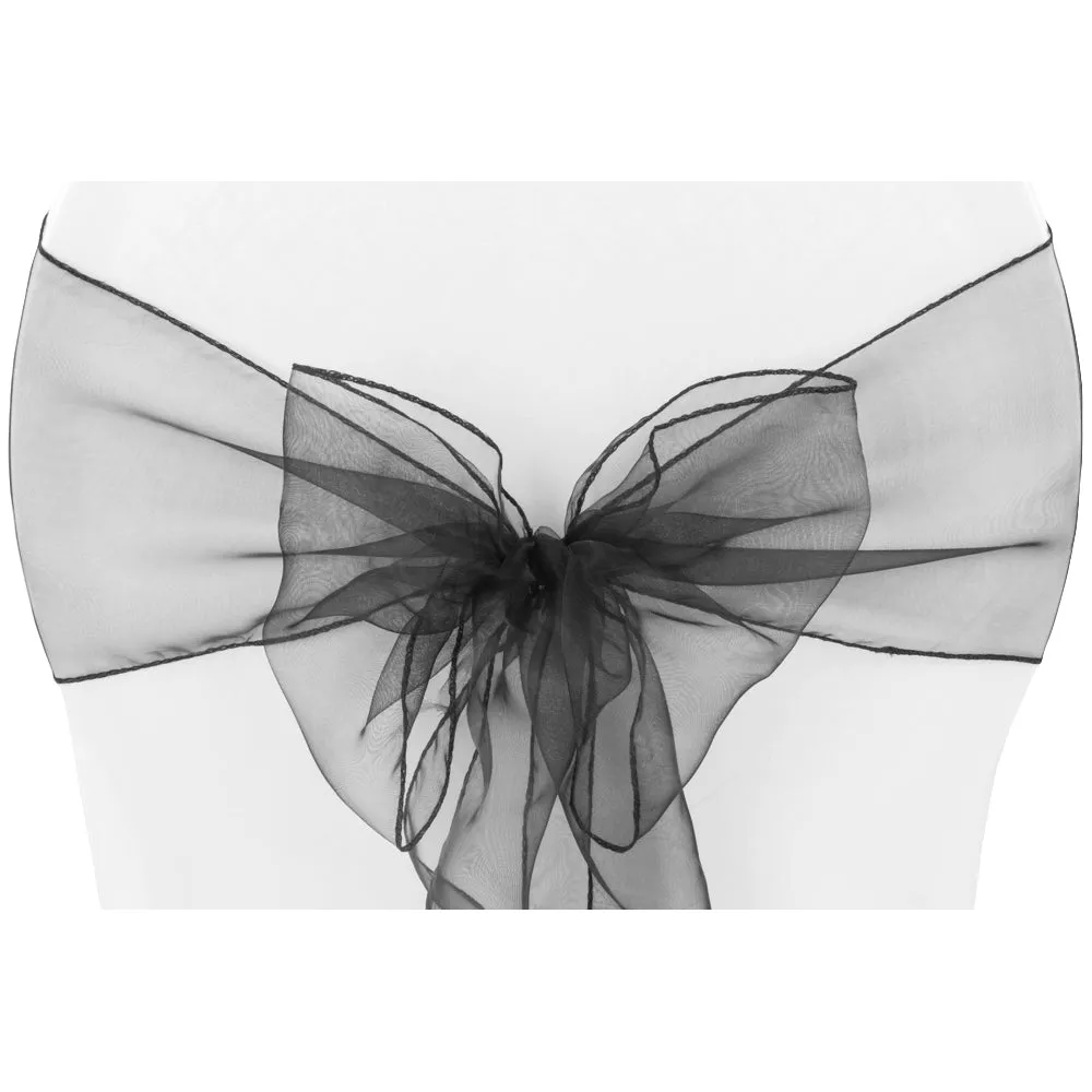 Organza Chair Sash - Black