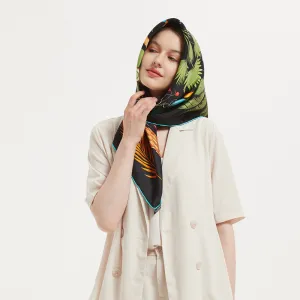 Palm Tree Silk Twill Head Scarf 90