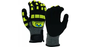 Pyramex Nitrile Sandy A6 Cut Level Hook and Loop Impact Gloves - L