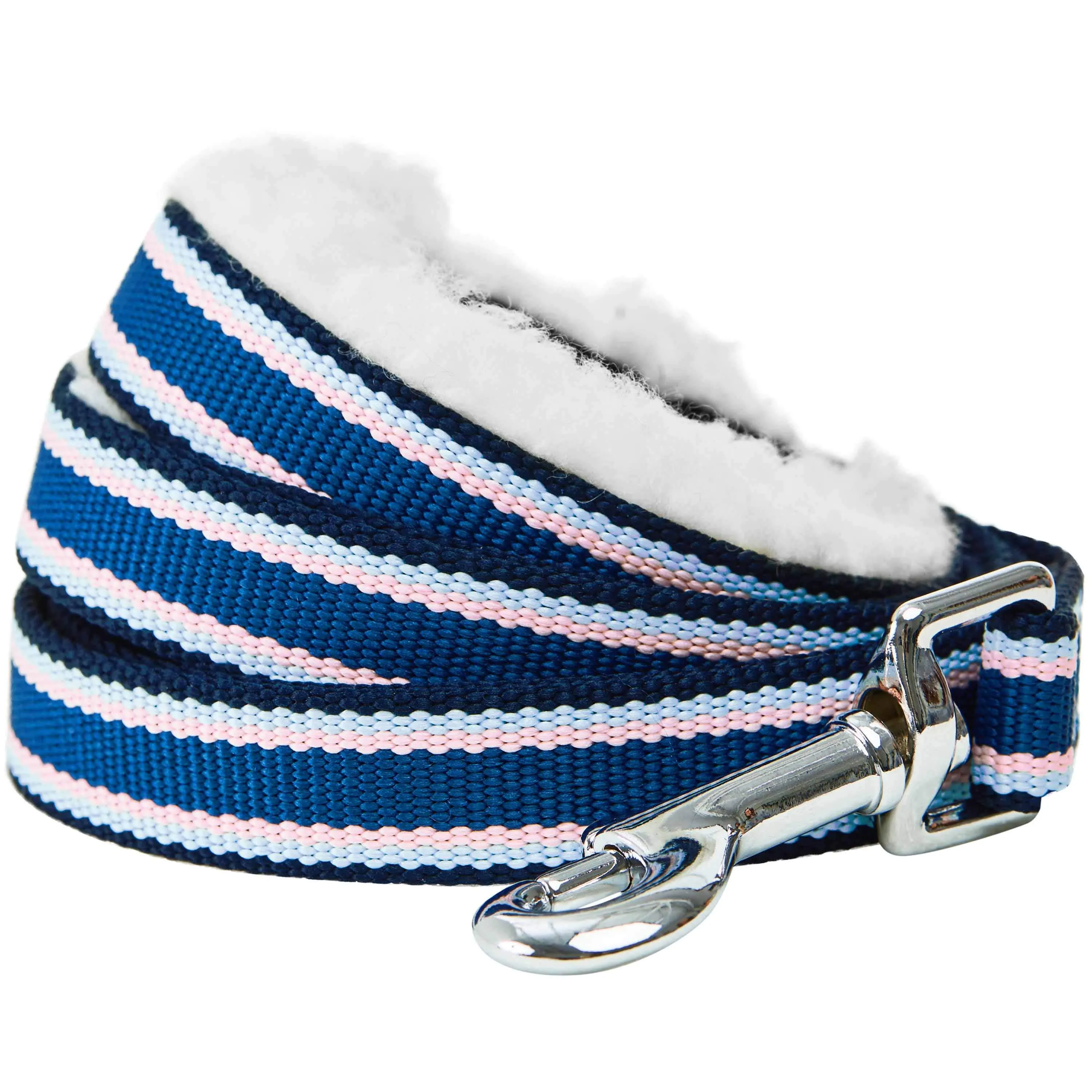 Sherpa Fleece Padded Dog Leash in Multi-color Stripes