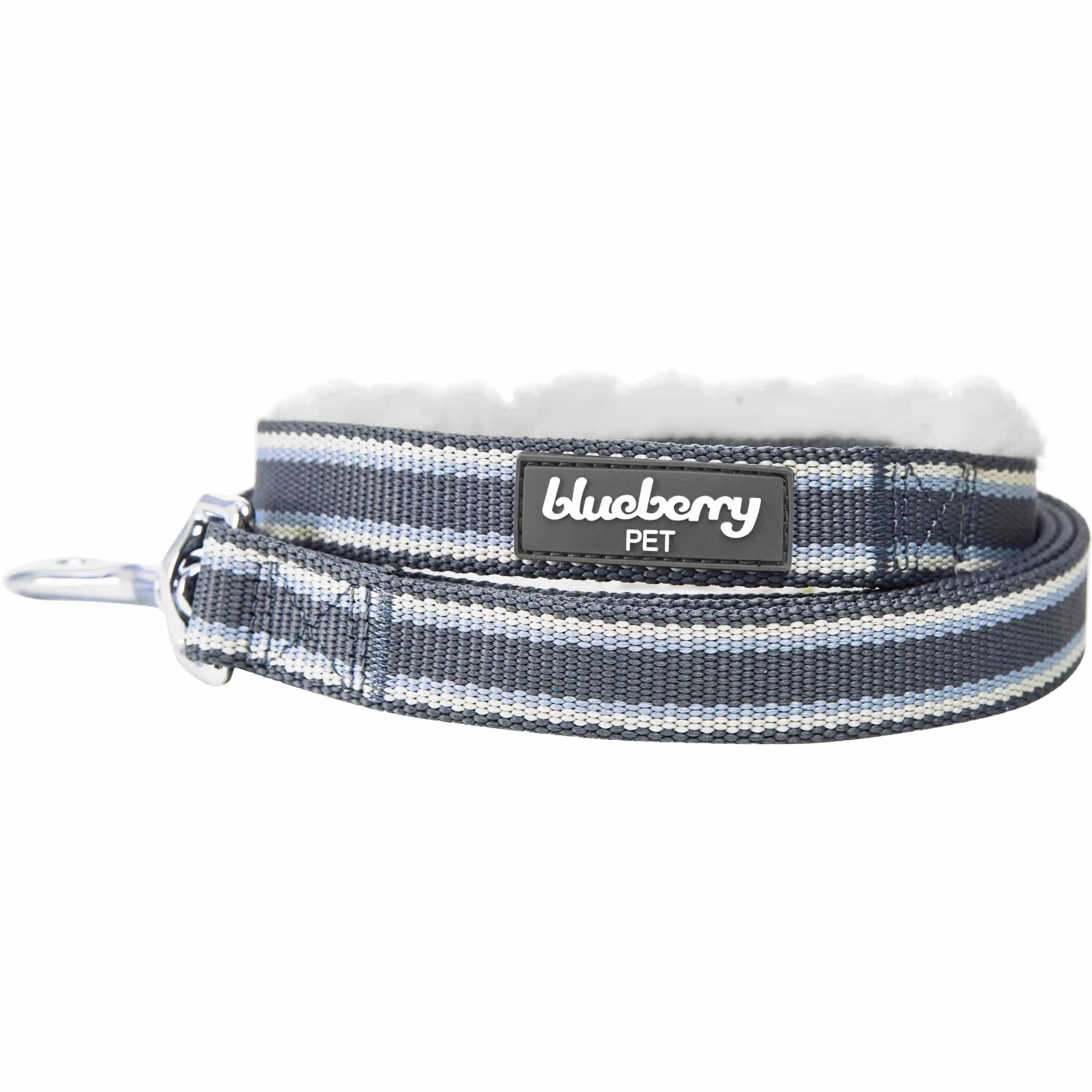 Sherpa Fleece Padded Dog Leash in Multi-color Stripes