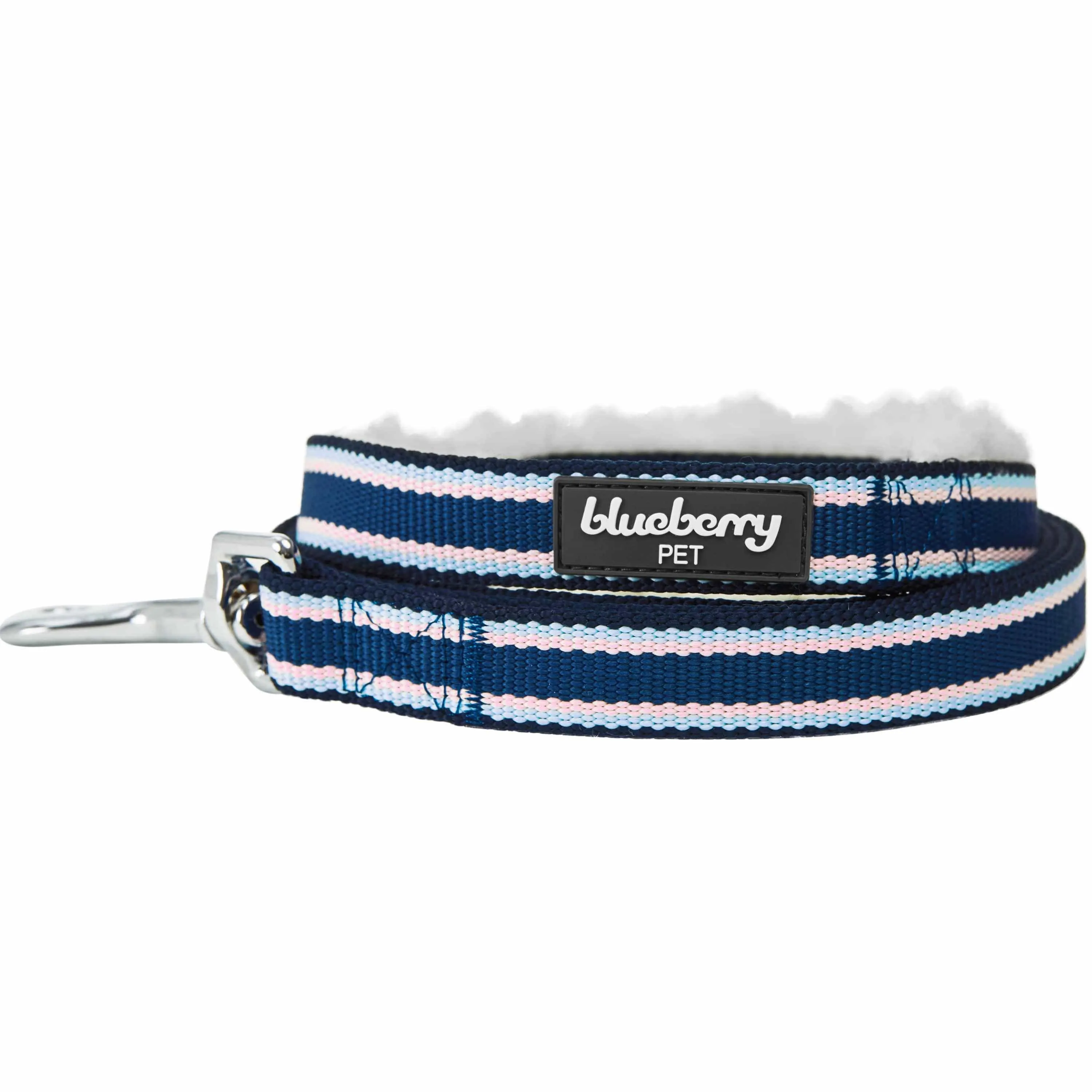 Sherpa Fleece Padded Dog Leash in Multi-color Stripes