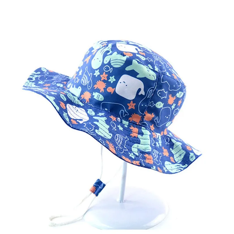 Summer Baby Bucket Hat UV Protection Boys Cap Children Panama Outdoor Beach Girls Sun Hat Cartoon Infant Fisherman Cap