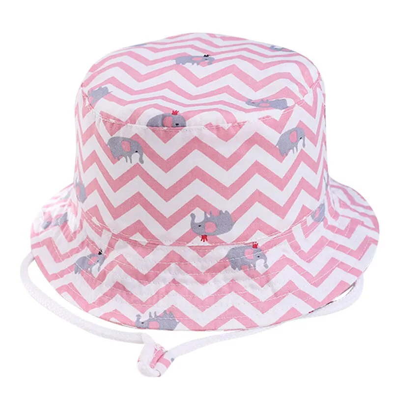 Summer Kids Boy Cartoon Printing Cotton Fisherman Hat Baby Sun Caps For Girl Children Bonnet