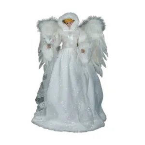 White with Silver Angel Tree Topper