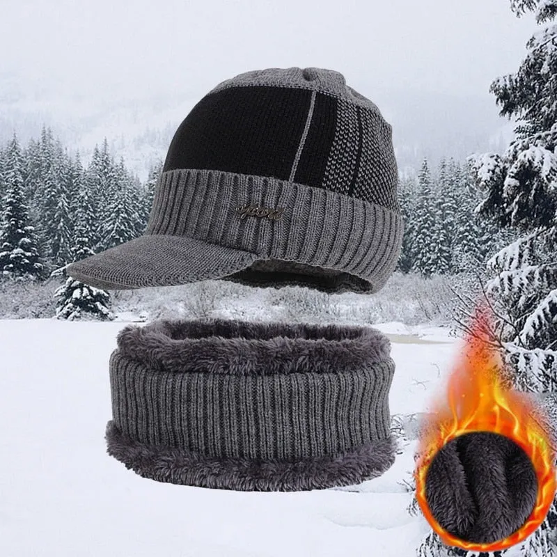 Winter Hats For Men Skullies Beanie Hat Winter Cap Men Women Wool Scarf Caps Set Balaclava Mask Gorras Bonnet Knitted Hat