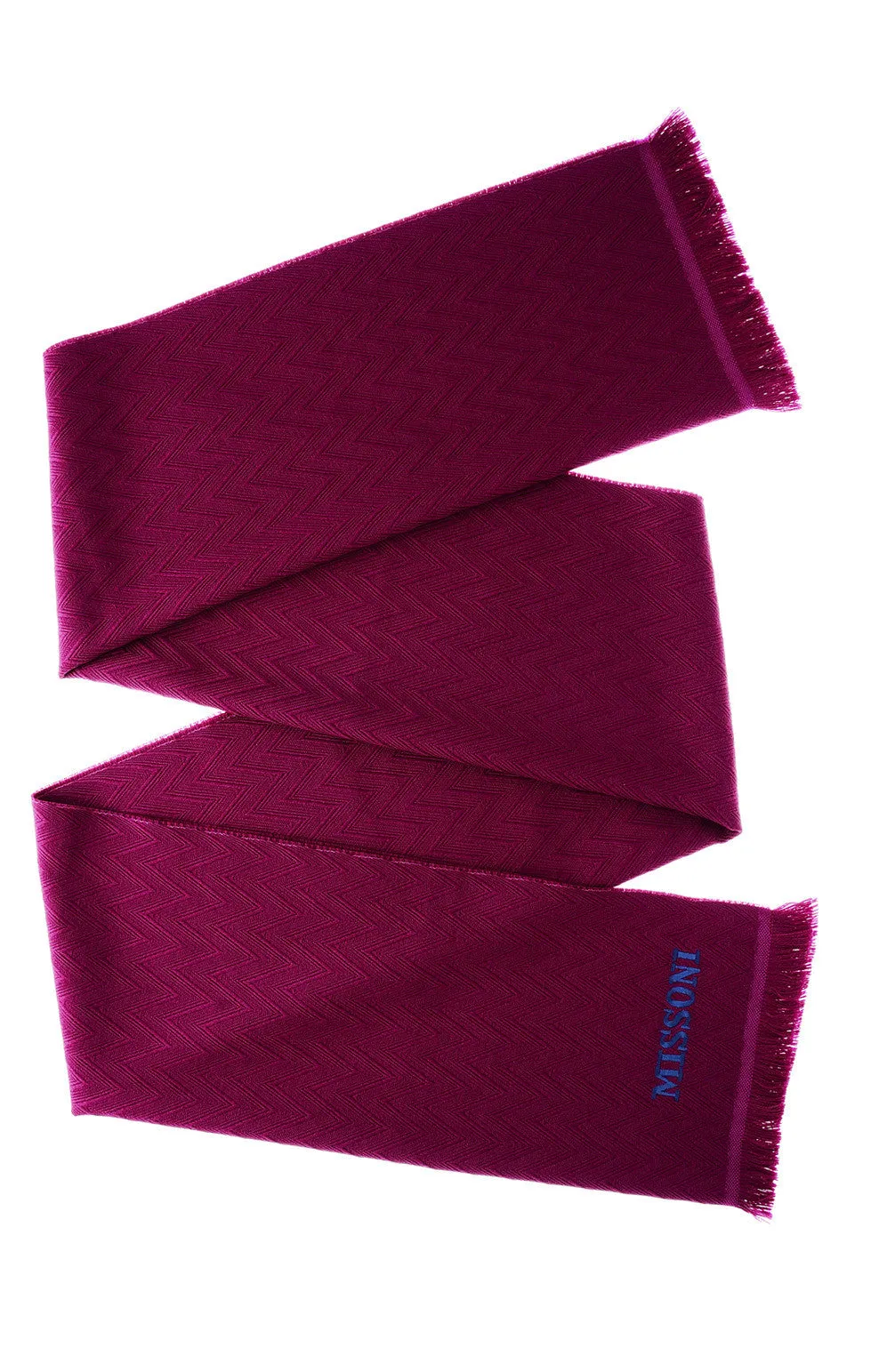 ZIG ZAG Plum Wool Unisex Scarf